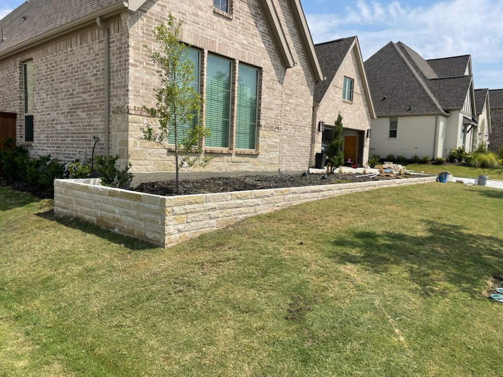Flowerbed and landscaping project
